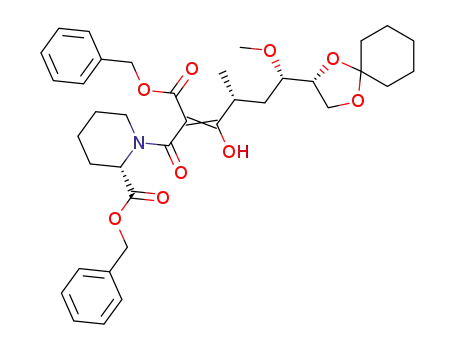 (S)-1-((Z)-(4R,6S)-2-Benzyloxycarbonyl-6-(R)-1,4-dioxa-spiro[4.5]dec-2-yl-3-hydroxy-6-methoxy-4-methyl-hex-2-enoyl)-piperidine-2-carboxylic acid benzyl ester