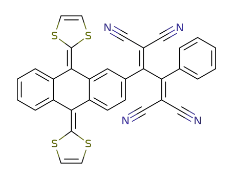 2-(1,1,4,4-tetracyano-3-phenylbuta-1,3-diene)-9,10-bis(1,3-dithiol-2-ylidene)-9,10 dihydroanthracene
