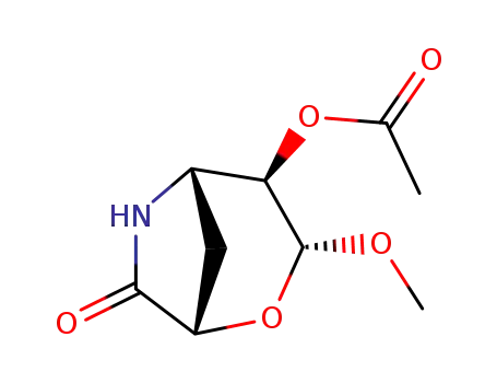 4-exo-acetoxy-3-endo-methoxy-6-aza-2-oxabicyclo<3.2.1>octan-7-one