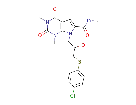 7-{-3-[(4-chlorophenyl)sulfanyl-2-hydroxy]propyl}-N,1,3-trimethyl-2,4-dioxo-2,3,4,7-tetrahydro-1H-pyrrolo[2,3-d]pyrimidine-6-carboxamide