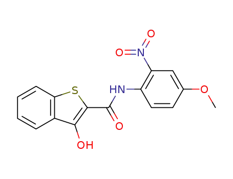 Molecular Structure of 97457-75-5 (3-Hydroxy-benzo[b]thiophene-2-carboxylic acid (4-methoxy-2-nitro-phenyl)-amide)