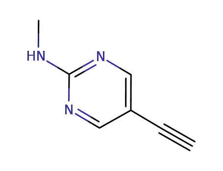 Molecular Structure of 884603-50-3 (2-Pyrimidinamine, 5-ethynyl-N-methyl- (9CI))