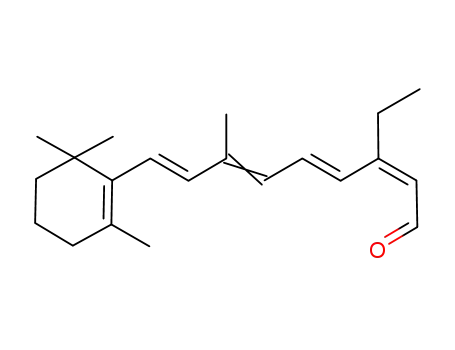 Molecular Structure of 103476-46-6 (2,4,6,8-Nonatetraenal,
3-ethyl-7-methyl-9-(2,6,6-trimethyl-1-cyclohexen-1-yl)-, (Z,E,E,E)-)