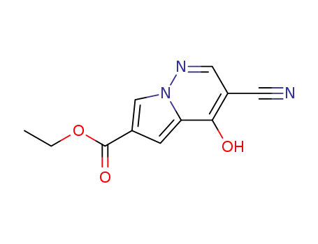 Molecular Structure of 779345-24-3 (3-cyano-4-hydroxy-pyrrolo[-1,2-b]pyridazine-6-carboxylic acid ethyl ester)