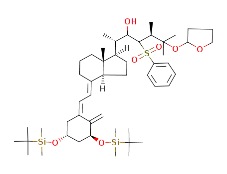 (2S,5S)-4-Benzenesulfonyl-2-{(1R,3aS,7aR)-4-[2-[(3S,5R)-3,5-bis-(tert-butyl-dimethyl-silanyloxy)-2-methylene-cyclohex-(Z)-ylidene]-eth-(E)-ylidene]-7a-methyl-octahydro-inden-1-yl}-5,6-dimethyl-6-(tetrahydro-furan-2-yloxy)-heptan-3-ol