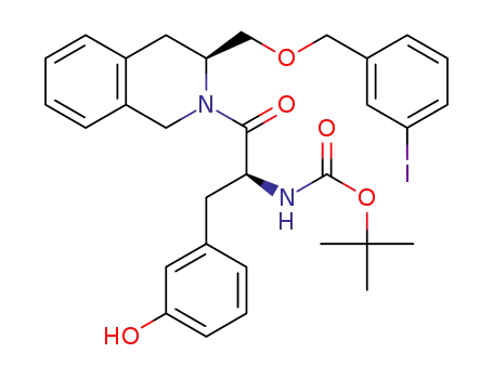 tert-butyl ((S)-3-(3-hydroxyphenyl)-1-((S)-3-(((3-iodobenzyl)oxy)-methyl)-3,4-dihydroisoquinolin-2(1H)-yl)-1-oxopropan-2-yl)-carbamate