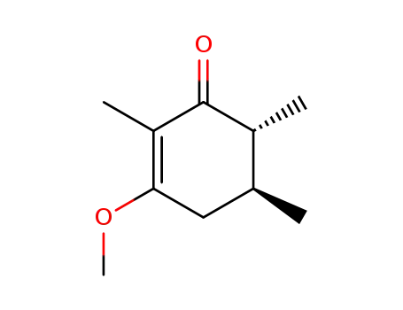 Molecular Structure of 111470-83-8 ((5S,6R)-3-Methoxy-2,5,6-trimethyl-cyclohex-2-enone)