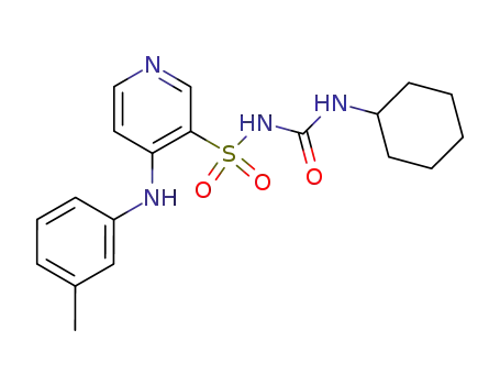 Molecular Structure of 77281-89-1 (3-({[(cyclohexylamino)carbonyl]amino}sulfonyl)-4-(3-toluidino)pyridine)