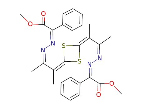 {[2-[4-(2-{[1-Methoxycarbonyl-1-phenyl-meth-(Z)-ylidene]-hydrazono}-1-methyl-propylidene)-[1,3]dithietan-2-ylidene]-1-methyl-prop-(Z)-ylidene]-hydrazono}-phenyl-acetic acid methyl ester