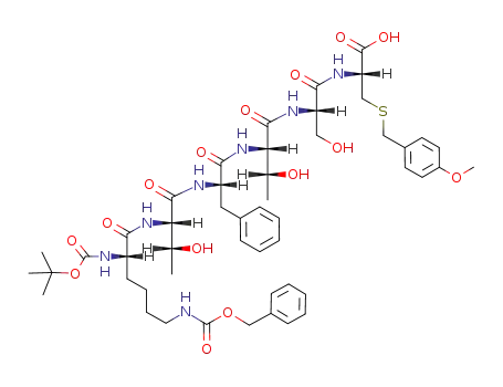 Molecular Structure of 85641-07-2 (Boc-Lys(Z)-Thr-Phe-Thr-Ser-Cys(MBzl)-OH)