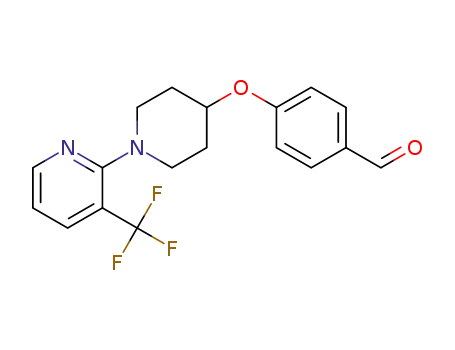 Molecular Structure of 1404097-34-2 (4-(1-(3-(trifluoromethyl)pyridin-2-yl)piperidin-4-yloxy)benzaldehyde)