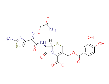 <6R,7R(Z)>-7-<<<2-amino-2-oxoethoxy)imino>(2-amino-4-thiazolyl)acetyl>amino>-3-<<(3,4-dihydroxybenzoyl)oxy>methyl>-8-oxo-5-thia-1-azabicyclo<4.2.0>oct-2-en-2-carboxylic acid