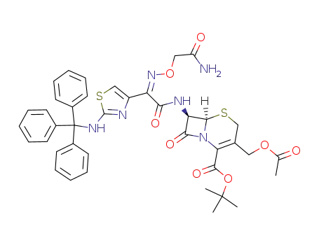 ester de tert-butylique de l'acide (acetoxy methyl)-3(<<(amino-2 oxo-2 ethoxy)-imino-2 Z (tritylamino-2 thiazolyl-4)-2>-acetyl>-amino)-7 β cepheme-3 carboxylique-4