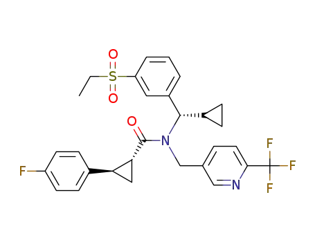 (1R,2R)-2-(4-fluorophenyl)cyclopropanecarboxylic acid [(S)-cyclopropyl-(3-ethanesulfonylphenyl)methyl](6-trifluoromethylpyridin-3-ylmethyl)amide