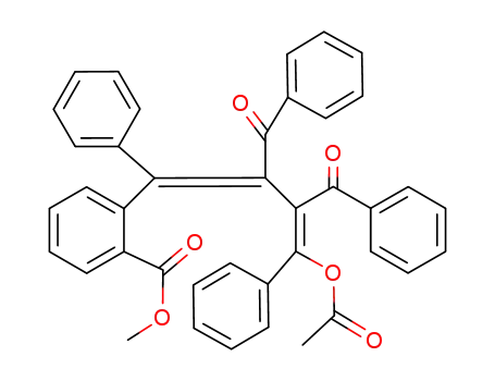 Molecular Structure of 106976-67-4 (2-((1E,3Z)-4-Acetoxy-2,3-dibenzoyl-1,4-diphenyl-buta-1,3-dienyl)-benzoic acid methyl ester)