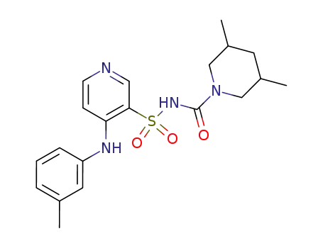 Molecular Structure of 72811-68-8 (4-m-Tolylamino-pyridine-3-sulfonic acid (3,5-dimethyl-piperidine-1-carbonyl)-amide)