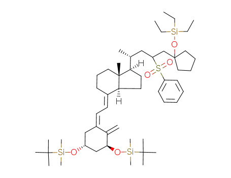 (1R,3aS,7aR)-1-[(R)-3-Benzenesulfonyl-1-methyl-4-(1-triethylsilanyloxy-cyclopentyl)-butyl]-4-[2-[(3S,5R)-3,5-bis-(tert-butyl-dimethyl-silanyloxy)-2-methylene-cyclohex-(Z)-ylidene]-eth-(E)-ylidene]-7a-methyl-octahydro-indene