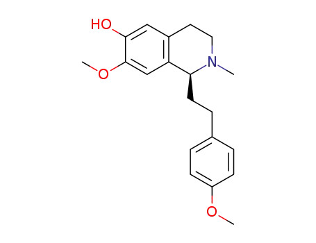 Molecular Structure of 129724-56-7 (6-Isoquinolinol,1,2,3,4-tetrahydro-7-methoxy-1-[2-(4-methoxyphenyl)ethyl]-2-methyl-, (1S)-)