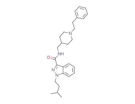 Molecular Structure of 1404164-78-8 (1-isopentyl-N-[[1-(2-phenylethyl)-4-piperidinyl]methyl]-1H-indazole-3-carboxamide)