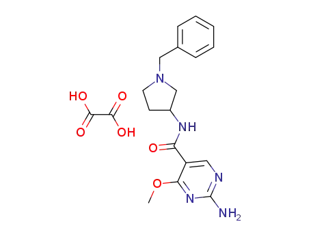 Molecular Structure of 72412-41-0 (2-Amino-N-(1-benzyl-3-pyrrolidinyl)-4-methoxy-5-pyrimidinecarboxamide  oxalate)
