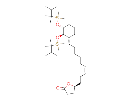 Molecular Structure of 114528-96-0 (trans,trans-(5S)-5-<9'-(2,3-bis((dimethylthexylsilyl)oxy)cyclohexyl)-3'-nonenyl>-2,3-dihydrofuranone)