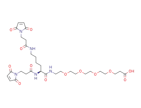 Molecular Structure of 1426164-52-4 (Bis-Mal-Lysine-PEG4-acid)