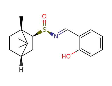 Molecular Structure of 1416720-89-2 ((R)-N-(E)-(2-hydroxybenzylidene)-{(1S,2S,4S)-1,7,7-trimethylbicyclo[2.2.1]heptane}-2-sulfinamide)