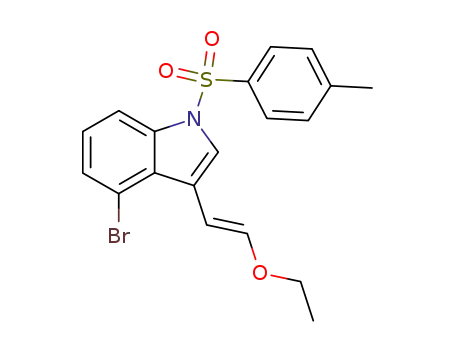 Molecular Structure of 108948-23-8 (1H-Indole, 4-bromo-3-(2-ethoxyethenyl)-1-[(4-methylphenyl)sulfonyl]-,
(E)-)