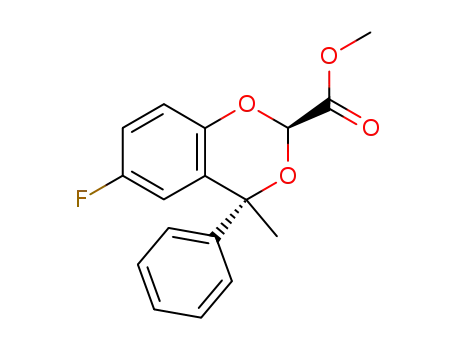 Molecular Structure of 86617-09-6 (methyl (2S,4S)-6-fluoro-4-methyl-4-phenyl-4H-1,3-benzodioxine-2-carboxylate)