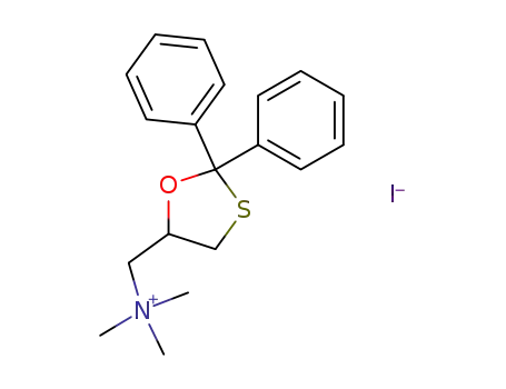 (2,2-Diphenyl-[1,3]oxathiolan-5-ylmethyl)-trimethyl-ammonium; iodide