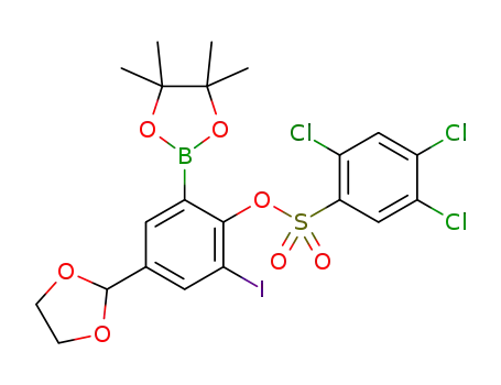 4-(1,3-dioxolan-2-yl)-2-iodo-6-(4,4,5,5-tetramethyl-1,3,2-dioxaborolan-2-yl)phenyl 2,4,5-trichlorobenzenesulfonate