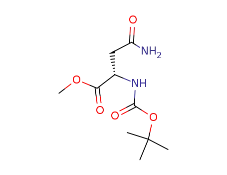 Molecular Structure of 124842-28-0 ((R)-Methyl 4-aMino-2-((tert-butoxycarbonyl)aMino)-4-oxobutanoate)