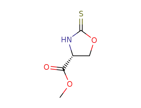 Molecular Structure of 108082-29-7 (4-Oxazolidinecarboxylic acid, 2-thioxo-, methyl ester, (4R)-)