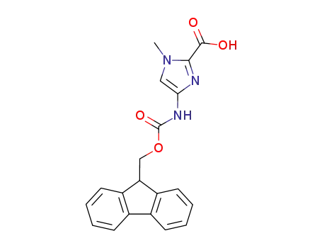 Molecular Structure of 252206-28-3 (4-(FMOC-AMINO)-1-METHYL-1H-IMIDAZOLE-2-CARBOXYLIC ACID)
