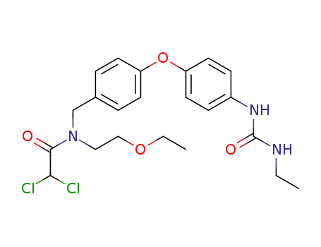 Molecular Structure of 70718-53-5 (N-(2-ethoxyethyl)-N-<4-(4-ethylcarbamoylphenoxy) benzyl> dichloroacetamide)