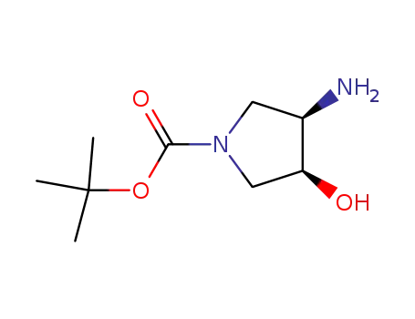 Molecular Structure of 148214-90-8 ((3R,4R)-tert-Butyl 3-amino-4-hydroxypyrrolidine-1-carboxylate)