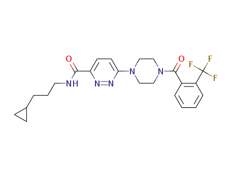 3-Pyridazinecarboxamide,
N-(3-cyclopropylpropyl)-6-[4-[2-(trifluoromethyl)benzoyl]-1-piperazinyl]-