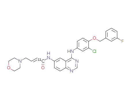 (E)-4-morpholin-4-yl-but-2-enoic [carbonyl-<sup>11</sup>C]acid {4-[3-chloro-4-(3-fluoro-benzyloxy)-phenylamino]-quinazolin-6-yl}-amide