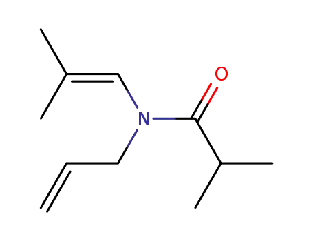 Molecular Structure of 135535-73-8 (Propanamide,  2-methyl-N-(2-methyl-1-propenyl)-N-2-propenyl-  (9CI))