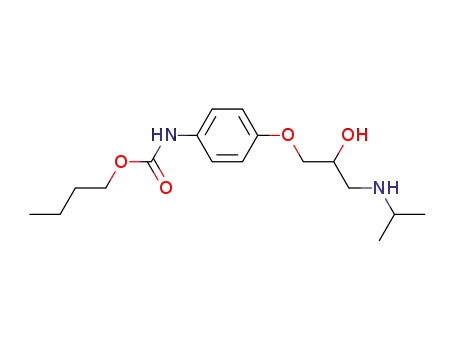 Molecular Structure of 102417-15-2 (butyl {4-[2-hydroxy-3-(propan-2-ylamino)propoxy]phenyl}carbamate)