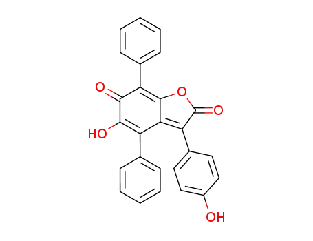 Molecular Structure of 7611-34-9 (3-(4-Hydroxyphenyl)-4,7-diphenyl-5-hydroxybenzofuran-2,6-dione)