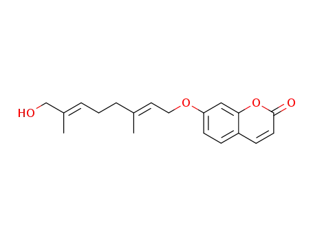 Molecular Structure of 108354-46-7 (2H-1-Benzopyran-2-one,7-[[(2E,6E)-8-hydroxy-3,7-dimethyl-2,6-octadien-1-yl]oxy]-)
