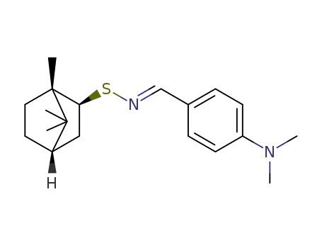 Molecular Structure of 1416720-87-0 ((1S,2S,4S,E)-N-(4-dimethylaminobenzylidene)-1,7,7-trimethylbicyclo[2.2.1]heptane-2-sulfenamide)