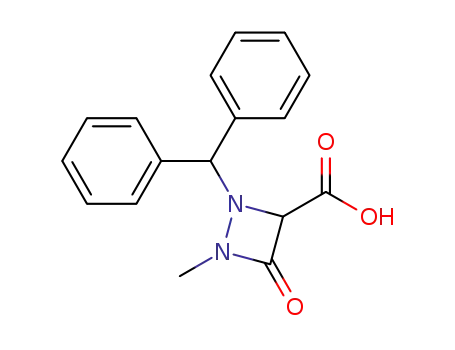 Molecular Structure of 98380-91-7 (1-diphenylmethyl-2-methyl-3-oxo-1,2-diazetidine-4-carboxylic acid)