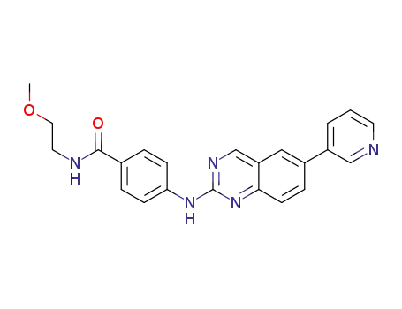 N-(2-methoxyethyl)-4-[(6-pyridin-3-ylquinazolin-2-yl)amino]benzamide