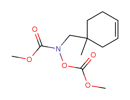 Molecular Structure of 104407-25-2 (N,O-bis(methoxycarbonyl)-N-<(1-methyl-3-cyclohexenyl)methyl>hydroxylamine)