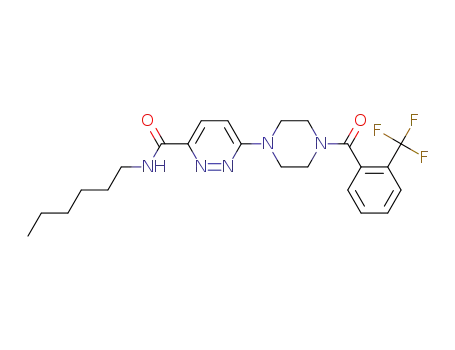 3-Pyridazinecarboxamide,
N-hexyl-6-[4-[2-(trifluoromethyl)benzoyl]-1-piperazinyl]-