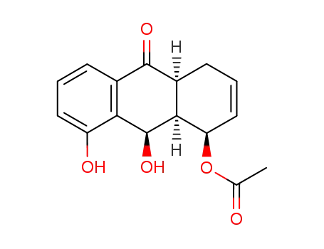 8,9-dihydroxy-1-acetoxy-10-oxo-1(R*),4,4a(S*),9(R*),9a(R*),10-hexahydroanthracene