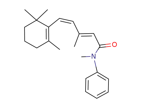 Molecular Structure of 87782-37-4 (2,4-Pentadienamide,
N,3-dimethyl-N-phenyl-5-(2,6,6-trimethyl-1-cyclohexen-1-yl)-, (E,Z)-)