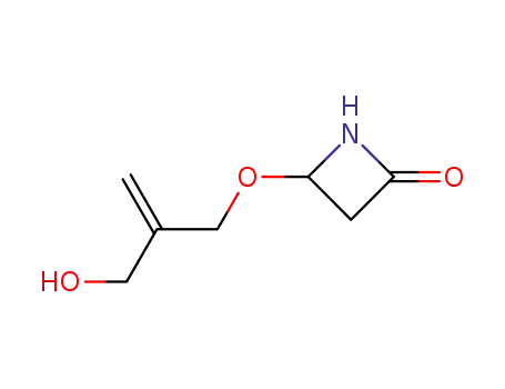 Molecular Structure of 109975-85-1 (4-<(3-hydroxy-2-methylenepropyl)oxy>-2-azetidinone)